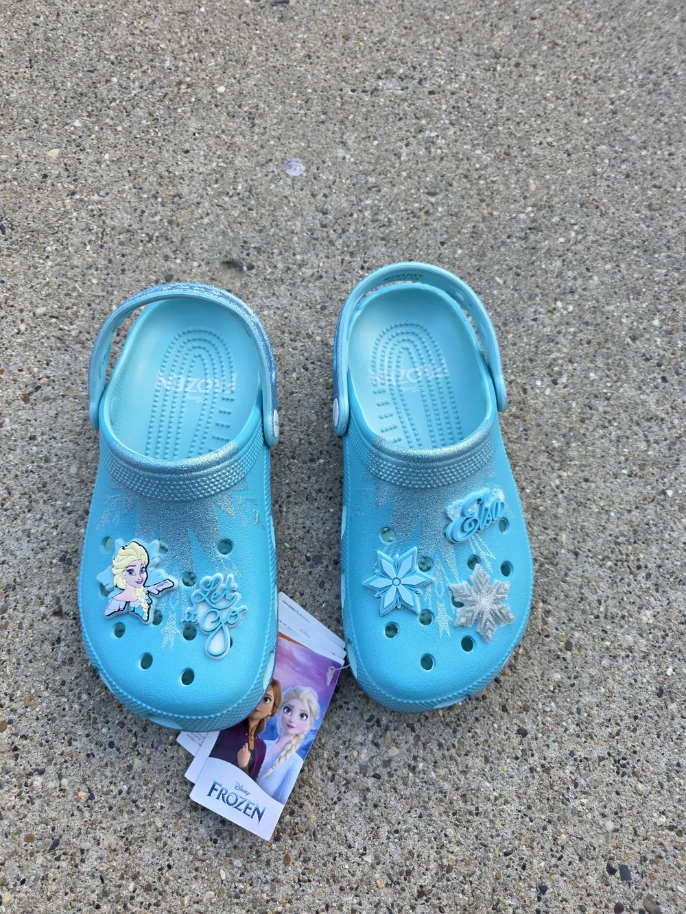 Croc X Disney Frozen Turquoise Kids Clog with Elsa Charms Youth 4y